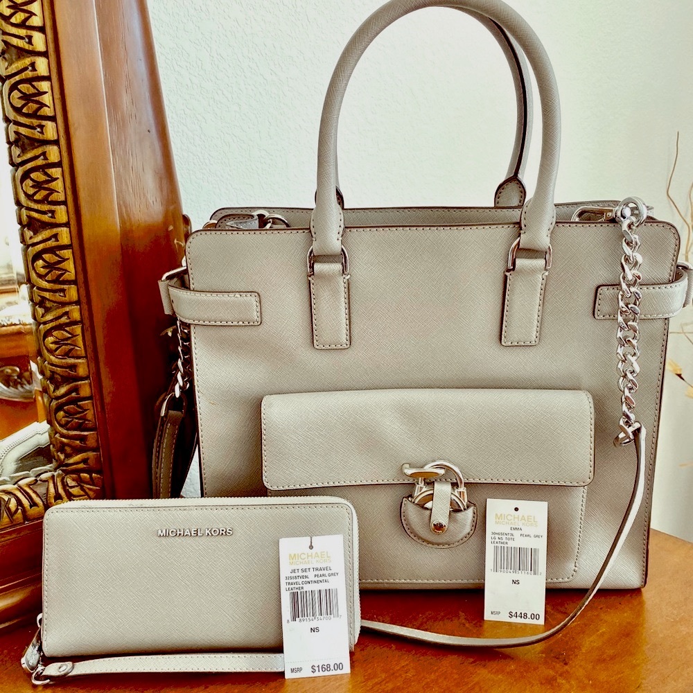 Michael Kors Emma tote Saffiano leather & wallet.